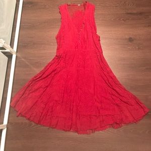 FREE PEOPLE red lace dress